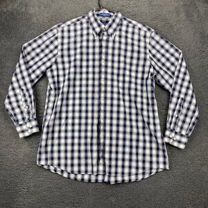 Pendleton Wrinkle Resistant Button Up‎ Plaid Checkered Shirt Mens Large